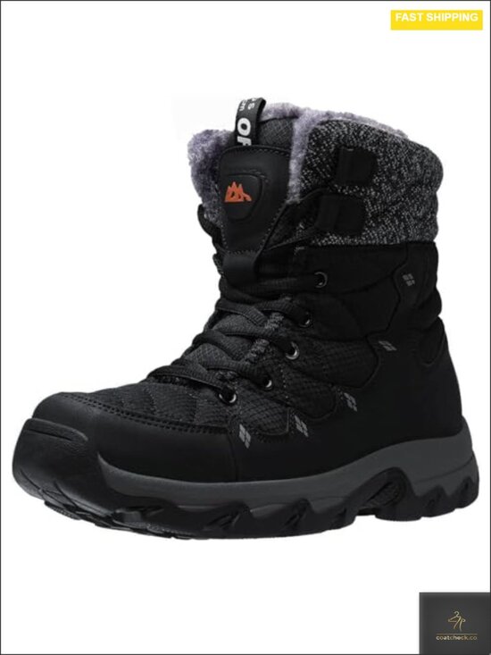 Men\'s Water Resistant Snow Boots Fleece Lined Non Slip Outdoor Winter 7.1IN main image 4